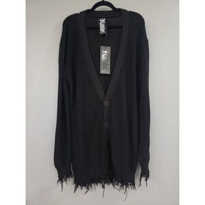 NEW OVERSIZED PENTAGRAM DISTRESSED Killstar Knit Cardigan Black Gothic witchy